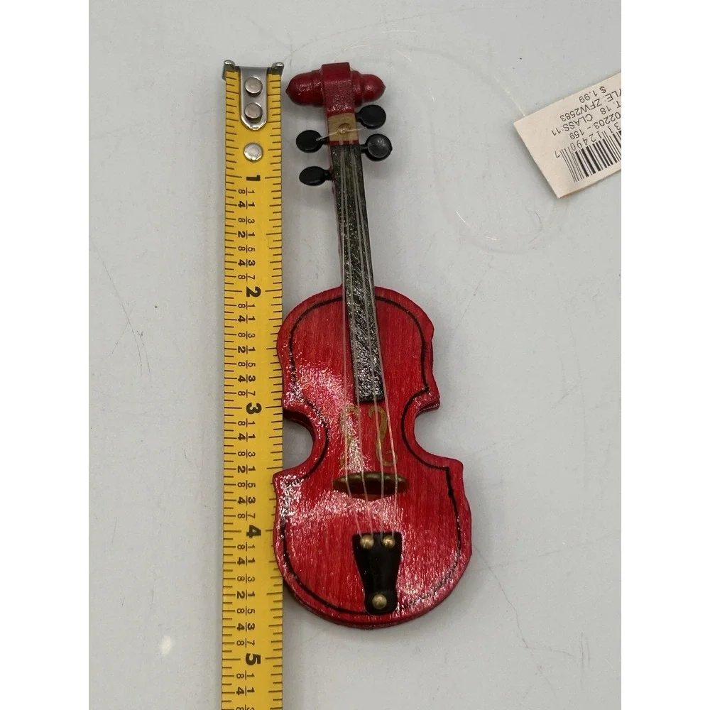 Vintage Kurt S Adler Wooden‎ Violin Christmas Ornament W2583